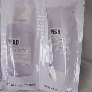 Bundle of 2 Verb Purple Shampoo/Mask Packet Sets.